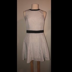 White and black stripped dress